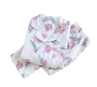 REHJJDFD Pigiama da donna in cotone con stampa a fiori Pigiama per la casa Pigiama da donna Loungewear Sleepwear, 6, L