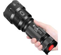 REHKITTZ Torcia LED, 3300 Lumen, Super Luminosa | Corpo Grande, Zoom Regolabile, Lunga Autonomia, Robusto Corpo in Alluminio, Resistente agli Spruzzi, 3 Modalità