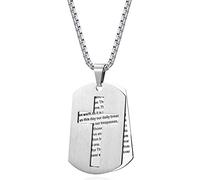 Rehoboth Collana con ciondolo a forma di croce con preghiera del Signore, Padre nostro, per donne e uomini, catena in acciaio inox da 61 cm, Metallo, Non pietra preziosa