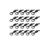 Rehoetom 20 girelle per pesca alla carpa per Chod Rig Link con anello solido per anello, terminale in acciaio inox, 20 mm/15,5 mm, nero (4#)