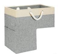 Rehoetom Cestino pieghevole per scale in tessuto con manici robusti, pratico contenitore per gradini in moquette in legno, leggero, salvaspazio per riporre oggetti domestici (grigio)