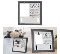 Rehoetom Cornice portafoto commemorativa per animali domestici con supporto per collare, cornice in legno per cani o gatti, finitura rustica in legno nero con impronte di zampe, decorazione per la