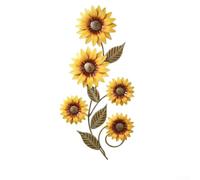 Rehoetom Decorazione artistica da parete in metallo con girasole 3D per interni ed esterni, 30 cm, decorazione da parete rustica in metallo giallo, dipinta a mano, leggera con ganci per una facile