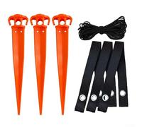 Rehoetom Kit di ancoraggio in plastica da 30,5 cm con 3 cinghie perforate, 3 paletti in plastica e corda da 8 m, per stabilizzare e raddrizzare alberi giovani in Gar