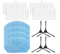 Rehoetom Kit panni mocio e spazzole laterali per robot aspirapolvere Nedis WIFIVCB01 WIFIVCR001CBK - Accessorio di ricambio con cuscinetti in microfibra e nylon (A)