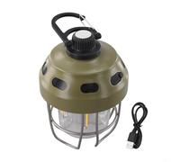 Rehoetom Lanterna per campeggio e uso esterno, batteria ricaricabile da 2000 mAh, 5 modalità di luminosità, resistente all'acqua IPX3, compatibile con tenda da appendere, nero/marrone/verde (verde)