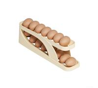 Rehoetom Organizer automatico scorrevole per uova, grande capacità, dispenser in plastica a doppio strato, adatto per porta del frigorifero, contiene 24 uova per la casa e la cucina (1 pezzo)