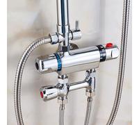 Rehoetom Rubinetto miscelatore termostatico cromato per doccia con uscita G1/2, struttura in lega per un controllo preciso della temperatura a 38 °C e facile