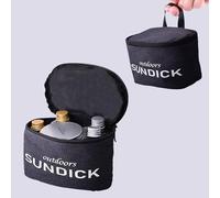 Rehoetom Set di 8 bottiglie per spezie da viaggio con 6 contenitori e 2 liquidi per campeggio, escursionismo, cucina all'aperto, custodia per il trasporto in Oxford 300D, barattoli per condimenti da