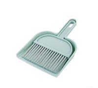 Rehoetom Set di scopa e paletta con setole morbide per ufficio, cucina, pulizia della scrivania, spazzola compatta con pala per spazi difficili da raggiungere, strumento di pulizia in 2 pezzi (azzurro