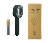 Rehoetom Soffione doccia ad alta pressione in ABS con filtrazione contro calcare e metalli pesanti, progettato per aromaterapia e prestazioni di doccia migliorate (nero)