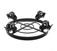 Rehoetom Supporto mobile per vasi pesanti, in metallo, con 4 freni di bloccaggio, colore nero, 27 x 10 cm, per interni ed esterni