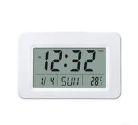 Rehoetom Sveglia digitale con funzione calendario perpetuo, visualizzazione della temperatura interna, con formato orario regolabile, retroilluminazione (bianco)
