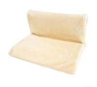 Rehoetom Termosifone sospeso per gatti e piccoli animali, telaio pieghevole in metallo, caldo cesto in peluche, lavabile in lavatrice, 45 cm x 30 cm (beige)