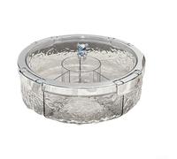 Rehoetom Vassoio da portata con 5 scomparti e scomparto per il ghiaccio, contenitore per alimenti refrigerati a doppia parete per feste, frutta, verdura, cocktail di gamberetti, salse (argento)