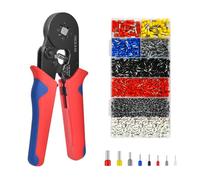 Rehomy Set di pinze crimpatrici con 1800 punzoni terminali, pinze autoregolabili [0, 25 - 10 mm²], pinza crimpatrice, pinza pressa
