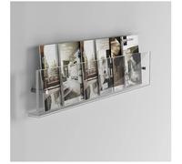 REHOOF Brochure Display Stand Magazine Rack Acrylic Holder Wall Mount, Contenitori Documenti,Mensole da Muro,Classroom Bookshelf Storage Organizer Office Waiting Church Coffee Home Transparent,80cm