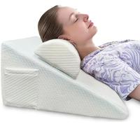REHOOF Cuscino A Cuneo in Memory Foam Post-Operatorio, Cuscino Triangolare Inclinabile con Cuscino Cervicale, Lavabile, per Collo, Gambe, Schiena, Dormire, Lettura, Post Recupero Gravidanza