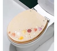 REHOOF Resina Trasparente Sedile WC Muto Copriwater E Copri A Forma di U/V/O Universale Acciaio Inossidabile Raccordi Cerniera,Facile da Pulire,Chiusura Rallentata,ASSE WC,Toilet Seat Bagno C,42×36CM