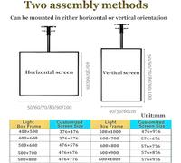 REHOOF Scatola Luminosa A LED con Cornice A Scatto Sottile, Tabellone per Menu Retroilluminato A LED per Ristoranti, Bar E Negozi,Tabellone Pubblicitario da Parete per Bar,Fast Food Vertical,50x100cm