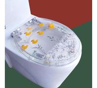 REHOOF Sedile WC,Copriwater Universali O/U/V Forma,Copri Water Tavolette Coperchio Water,Muto Tavoletta WC Bagno in Resina Antibatterico Décoration Toilettes,Chiusura Rallentata ASSE WC C,42cm*36cm