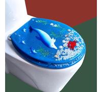 REHOOF Sedile WC,Copriwater Universali O/U/V Forma,Copri Water Tavolette Coperchio Water,Muto Tavoletta WC Bagno in Resina Antibatterico Décoration Toilettes,Chiusura Rallentata ASSE WC N,42cm*36cm