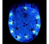 REHOOF Tavoletta WC,Sedile WC in Resina,Bagno Copriwater Glitterato,Resina Trasparente,con Chiusura Rallentata Ammortizzata,ASSE WC Universale,Copriwater,Tavola WC,Rapido Montaggio Lower Lock