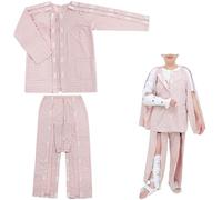 REHOOF Vestiti per L'assistenza,Pantaloni per La Cura del Pazienti Allettati Pigiama con Cerniera Laterale per Catetere per Pazienti Allettati Disabilità Anziani per Post-Operatori Women's-Velcro,L