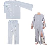 REHOOF Vestiti per L'assistenza,Pantaloni per La Cura del Pazienti Allettati Pigiama con Cerniera Laterale per Catetere per Pazienti Allettati Disabilità Anziani per Post-Operatori Men's-Zipper,L