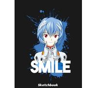 Rei Ayanamii Evangellion Smiles Sketchbook: 110 pages Unlined Drawing Notebook, 8.5x11 Large Sketch Book for Doodling or Sketching Journal
