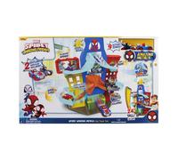 Spidey city playset con 2 veicoli esclusivi. una pista con doppio tracciato, diversi meccanismi di gioco e con due veicoli diecast inclusi