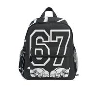 Reiacy 67 zaino per la scuola per bambini, con scritta in bianco e nero, con scritta in lingua inglese "Font Hands", zaino per la scuola materna o per la scuola materna, stile casual