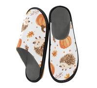 Reiacy A Hedgehog and Pumpkin House Pantofole per donne e uomini, antiscivolo per interni ed esterni, pantofole calde pantofole da casa, Un Riccio e Zucca, 6.5/7 UK, moderno