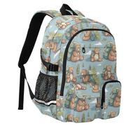 Reiacy Adventure Teddy Bear - Zaino scolastico per bambini, grande capacità, borsa per laptop, zaino da viaggio per scuola media e università