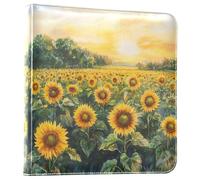 Reiacy Album fotografico grande autoadesivo - Arte campo di girasoli fai da te in pelle - raccoglitore ad anelli ricaricabile w/20 fogli contiene foto 15,2 x 10,7 x 12,7 cm, per viaggi e famiglia