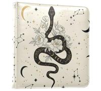 Reiacy Album fotografico grande autoadesivo - Boho Snake Flower MagicDIY Leather Memory Book - Raccoglitore ad anelli ricaricabile con 20 fogli per foto da 15 x 10 cm, 17 x 12 cm, per viaggi e