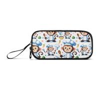 Reiacy Astuccio con scimmia chef, grande capacità, con scomparti con cerniera, astuccio per cancelleria, per bambini e adolescenti, Multicolore, Taglia unica, regolare