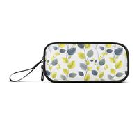Reiacy Astuccio con stampa di foglie botaniche, grande capacità, con scomparti con cerniera, astuccio per cancelleria, per bambini e adolescenti e scuola, Multicolore, Taglia unica, regolare