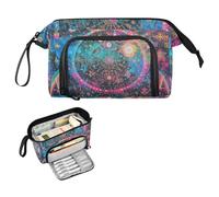Reiacy Astuccio grande con astrologia colorata, grande capacità, con manico, per ragazze, ragazzi, donne, ideale per viaggi, scuola, ufficio, regalo