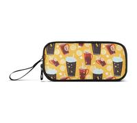 Reiacy Astuccio per matite con motivo a coca cola, grande capacità, con scomparti con cerniera, astuccio per cancelleria, per bambini e adolescenti, scuola, Multicolore, Taglia unica, regolare