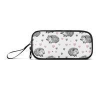 Reiacy Astuccio per matite con motivo a cuore riccio, grande capacità, con scomparti con cerniera, astuccio per cancelleria per bambini, adolescenti, scuola, Multicolore, Taglia unica, regolare