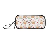 Reiacy Astuccio per matite con stampa di cupcake carini, grande capacità, con scomparti con cerniera, astuccio per cancelleria per bambini e adolescenti, Multicolore, Taglia unica, regolare