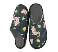 Reiacy Axolotl Lemon House Pantofole per donne e uomini, antiscivolo, per interni ed esterni, calde pantofole da casa, Limone Axolotl, 10.5/11 UK, Moderno