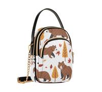 Reiacy Bears in Fall Trees, borsa a tracolla da donna, con catena staccabile, borsa a tracolla per telefono