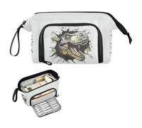 Reiacy Boom Rex - Astuccio grande per matite con manico, motivo dinosauro, per ragazze, ragazzi, donne, ideale per viaggi, scuola, ufficio, regalo