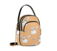 Reiacy Borsa a tracolla con fiocco di gatto da donna, borsa a tracolla staccabile con catena per telefono borsa a tracolla portafoglio