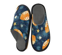 Reiacy Bule Sky Orange Rugby House Pantofole per donne e uomini, antiscivolo, per interni ed esterni, calde pantofole da casa, Bule Sky Orange Rugby, 8/8.5 UK, moderno