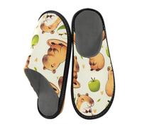 Reiacy Capybara e Green House Pantofole per donne e uomini, antiscivolo, per interni ed esterni, calde pantofole da casa, Capibara e Verde, 5.5/6 UK, moderno