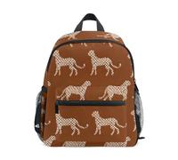 Reiacy Checkeredcheetah Silh Pattern Kids Small School Backpack, Toddler Preschool Shoulder Bookbag Kindergarten School Bag Casual Daypack