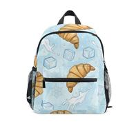 Reiacy Croissant Ice Cube Snowflake Pattern Kids Small School Backpack, Toddler Preschool Shoulder Bookbag Kindergarten School Bag Casual Daypack